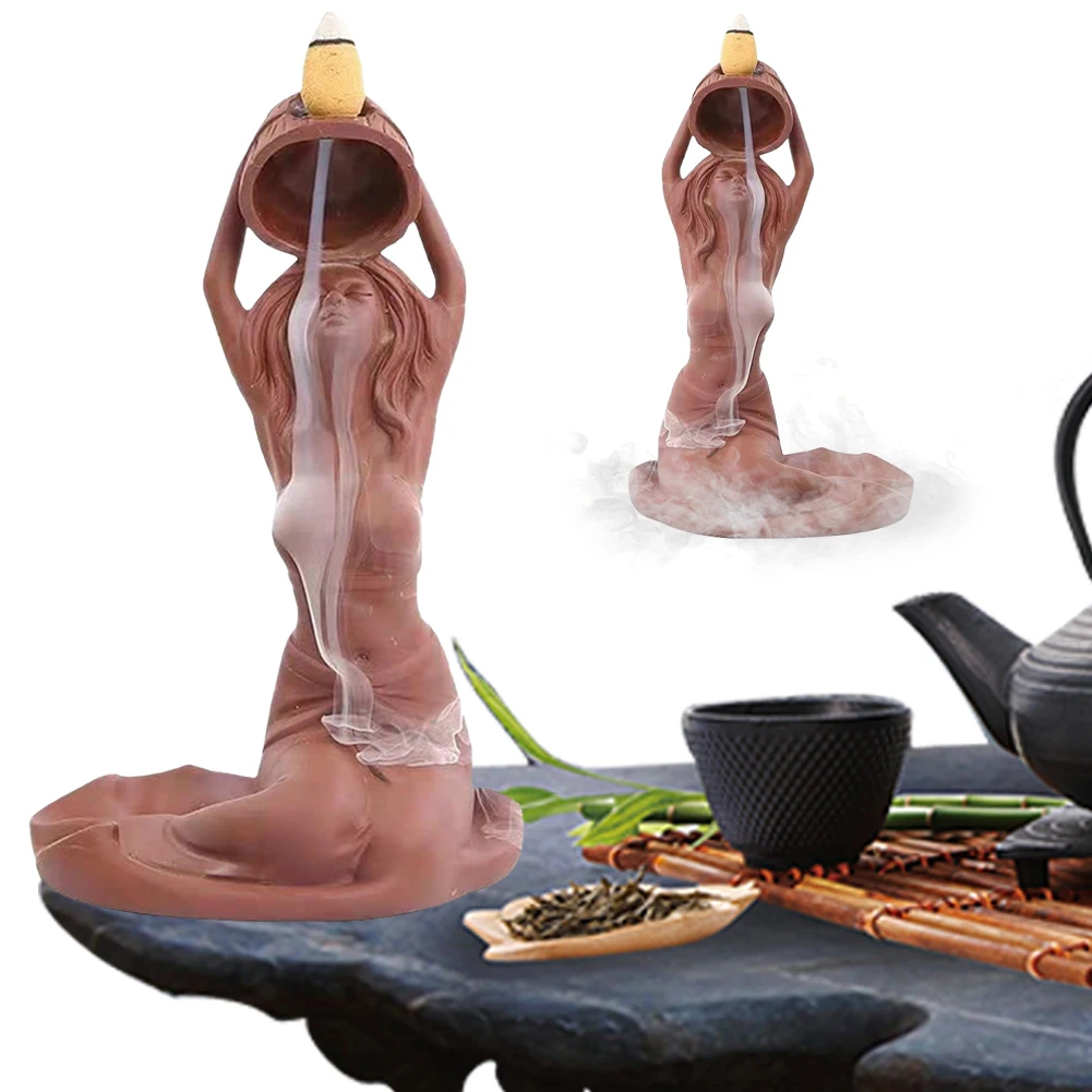 Creative Backflow Incense Burner with Waterfall Effect Perfect for Home Office Aromatherapy and Decorative Use