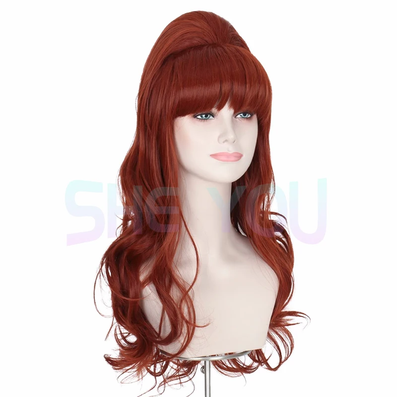 Long Wave For Women Peggy Bundy Brown Hair Heat Resistant Synthetic Cosplay Party Wig + Wig Cap