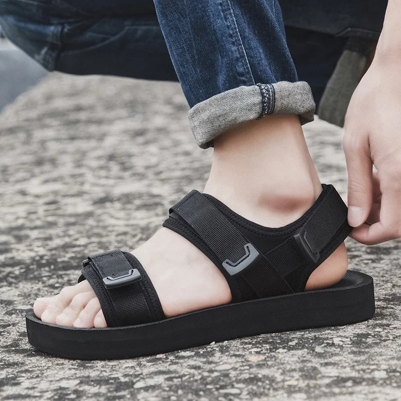 Summer Outdoor Men's Sandals Casual Anti-Slip Thick Bottom Soft Hiking Beach Flat Shoes EVA Outsole for Men Large Size50
