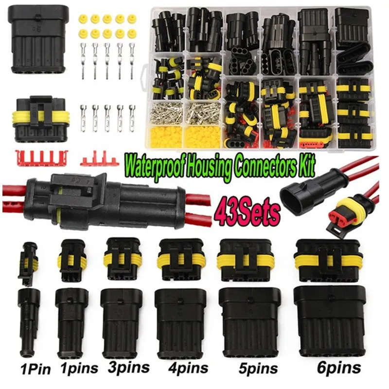 Imagem -02 - Conjunto de Conectores à Prova Dágua Hid Plugue Elétrico do Carro Chicote de Caminhão Conector do Alojamento Pinos 43 Conjuntos 708 Pcs