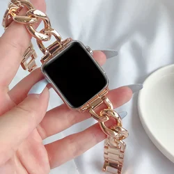 Luxury Gold Watch Band Stainless Steel Women Bracelet For Apple Watch38 40 42 49 44mm 10 9 8 7 6 5 For iWatch Ultra Strap correa