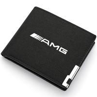 Anti Rfid Denim Fabrics ID Credit Card Holder Men Wallets Mini Automatic Pop up Bank Cardholder Case for Mercedes Benz AMG Logo