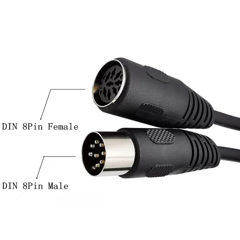 For Power Supply, Audio and Video Signal Transmission or Connection 0.2m 5m Midi DIN 8pin male to female Extention Cable