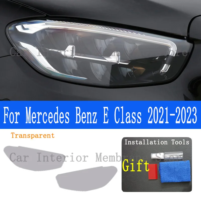 

Для Mercedes Benz E Class 2021-2023 автомобильная внешняя фара против царапин, тонировка передней лампы, защитная пленка из ТПУ, аксессуары для ремонта