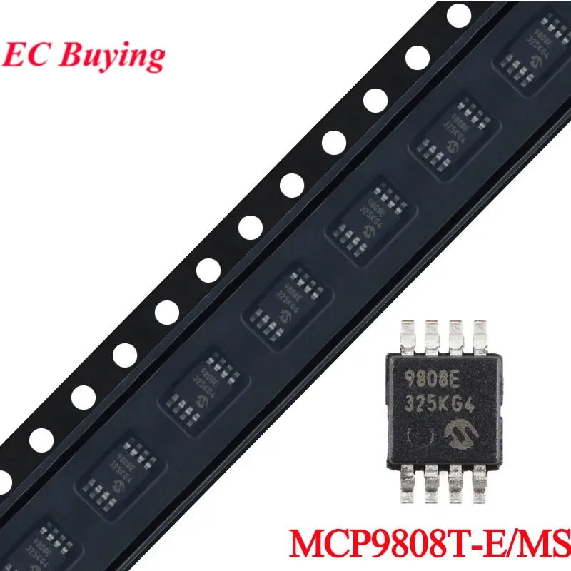 5Pcs/1pc MCP9808T-E/MS MCP9808 MCP9808T 9808E MSOP-8 ±0.5° Digital Temperature Sensor Chip IC