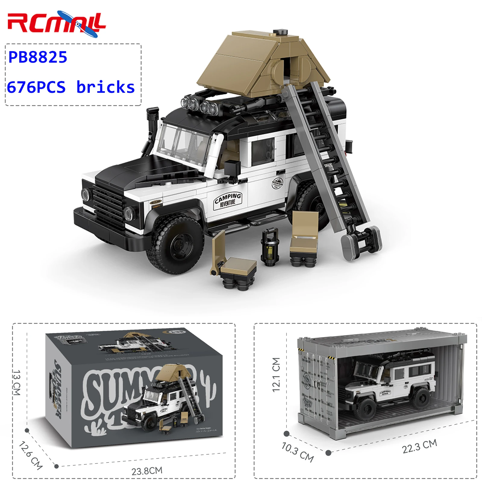 

PB8825 Off-road Camper SUV Speed Car Model Building Blocks Kit MOC STEM Toys 676PCS Technical Bricks for Children Adults Gifts