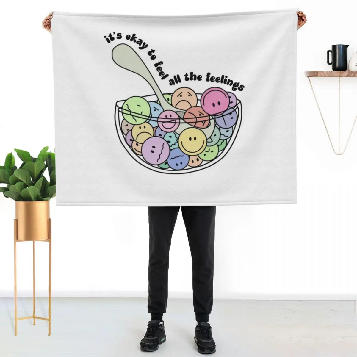 It's Okay To Feel All The Feels, ABA Therapist, Speech Therapy, BCBA, Mental Health, RBT, AAC Throw Blanket