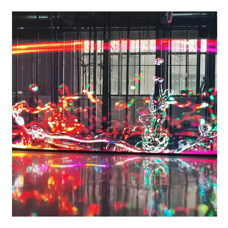 Advertising Indoor Display Screen Led Transparent Full Color Clear Hd P3.91-7.81 Transparent Led Window Screen
