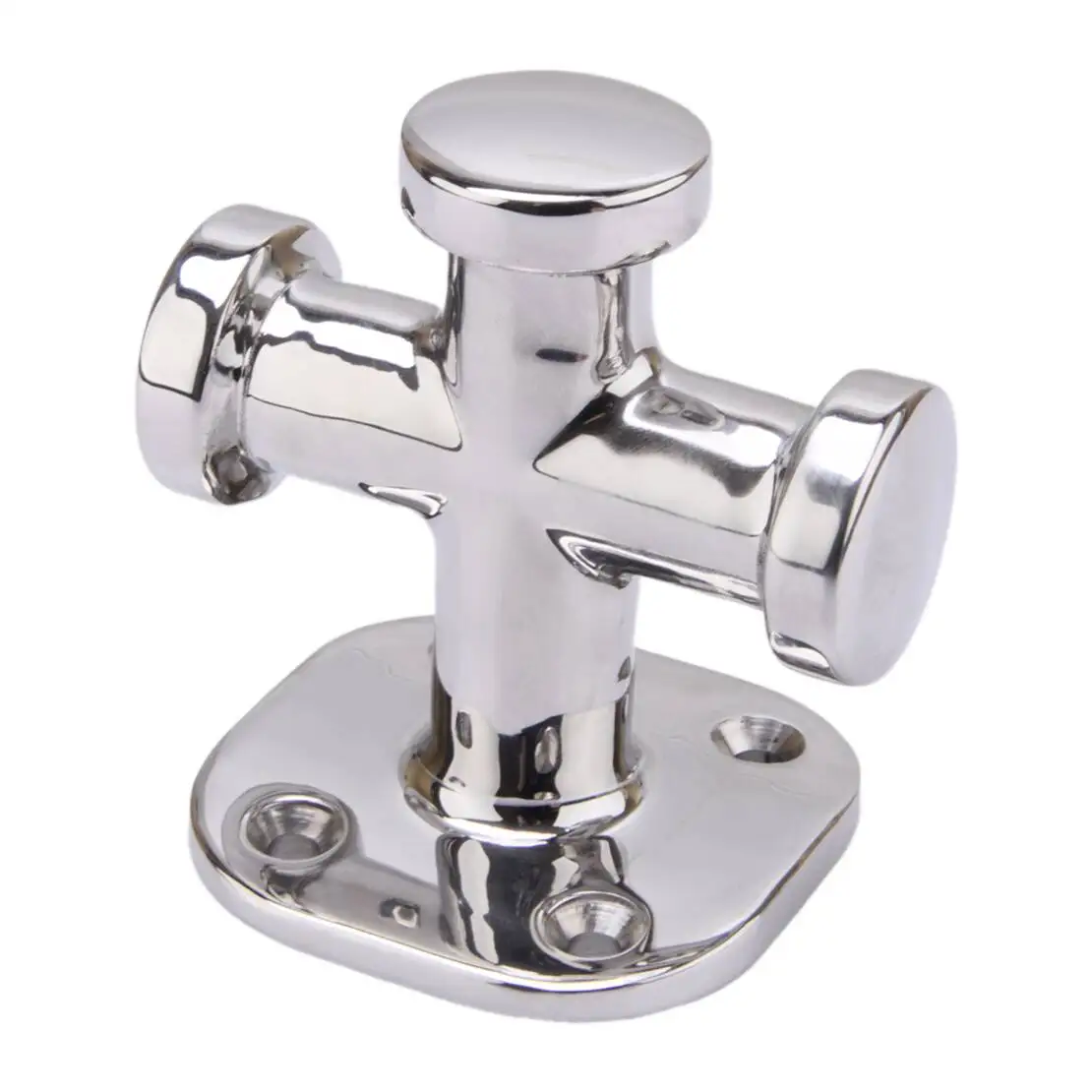 DWCX 63mm Marine Boat 316 Stainless Steel Deck Single Cross Bollard Mooring Bitt Cleat