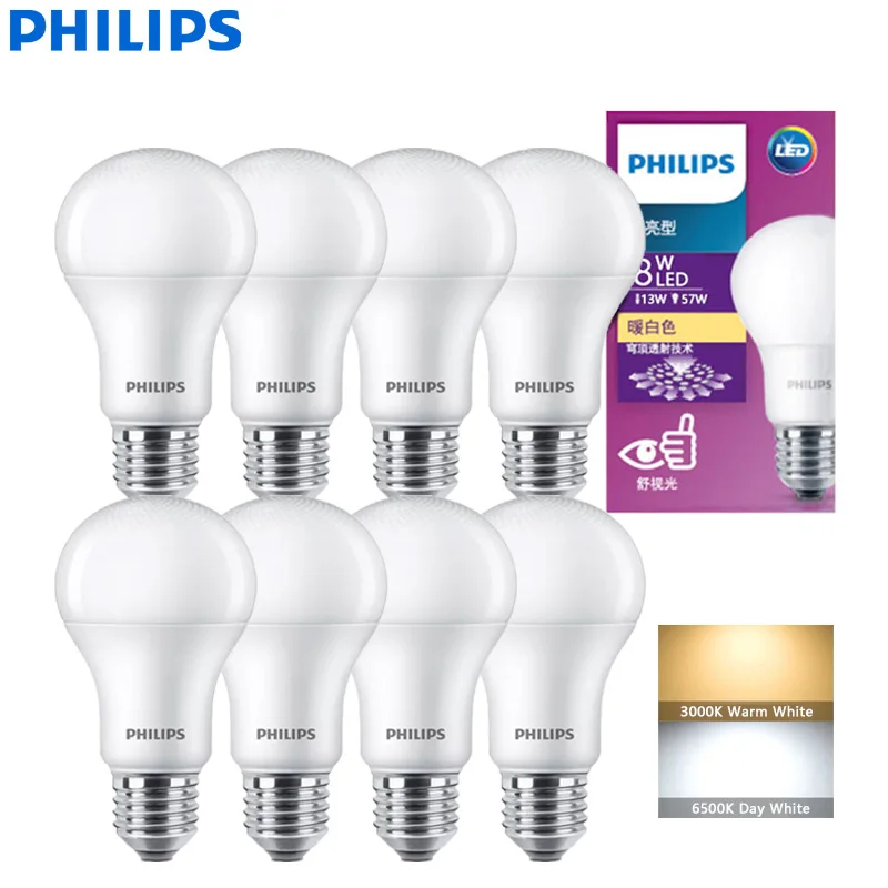 

Philips 8PCS LED Bulb E27 MyCare 8W 10W 12W Light Comfort 3000K 6500k White 220V-240V AC Frosted Original LED House Lamps
