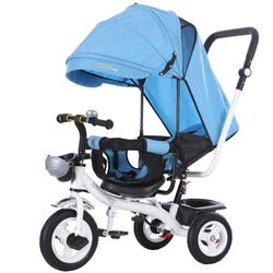 Triciclo infantil 3 en 1 para bebé, carrito de bebé portátil con 3 ruedas y Asa Convertible