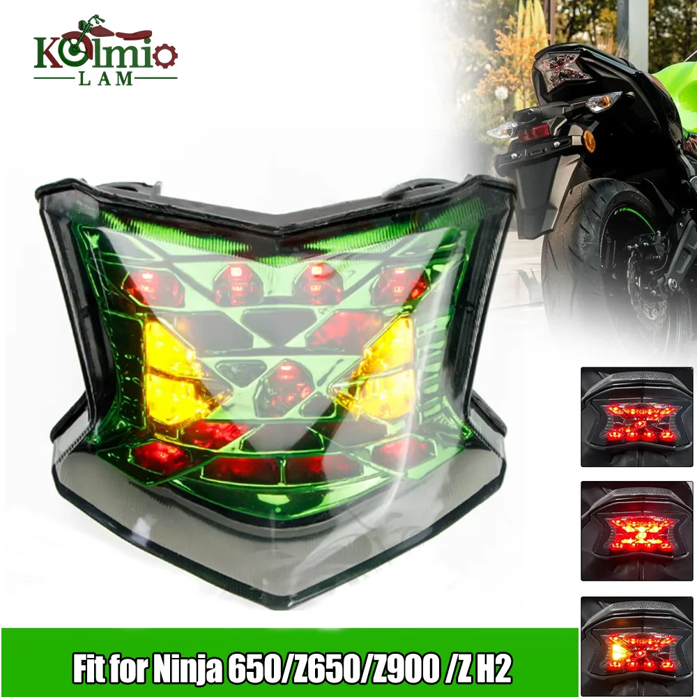 

Fit for 2017 - 2025 KAWASAKI Z900 Z650 Ninja 650 Z H2 Integrated LED Tail Light Brake Turn Signal ZH2 2020 2021 2022 Taillight