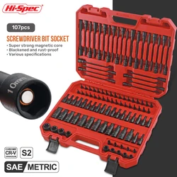 High Spec 107Pcs Super Strong Magnetic Core Impact Hex Screwdriver Bit  1/2