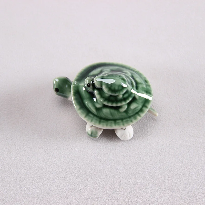 5PCS Mini Ceramic Shake Head Small Turtle Pool Aquarium Landscape Decoration Household Desk Garden Ornaments Crafts Gift New