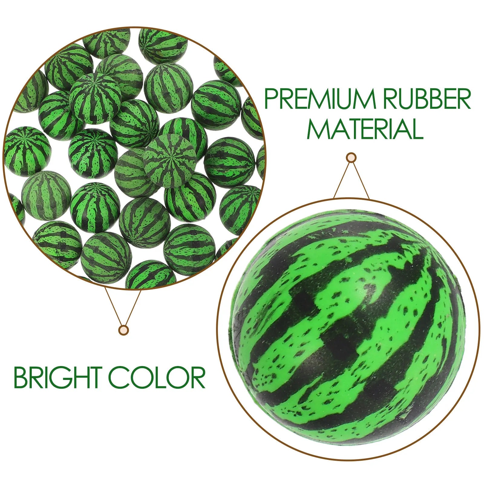 50Pcs Watermelon-Shaped Bounce Balls Premium Rubber Kids Bouncer Ball for Visual Stimulation Hand-Eye Coordination Birthday