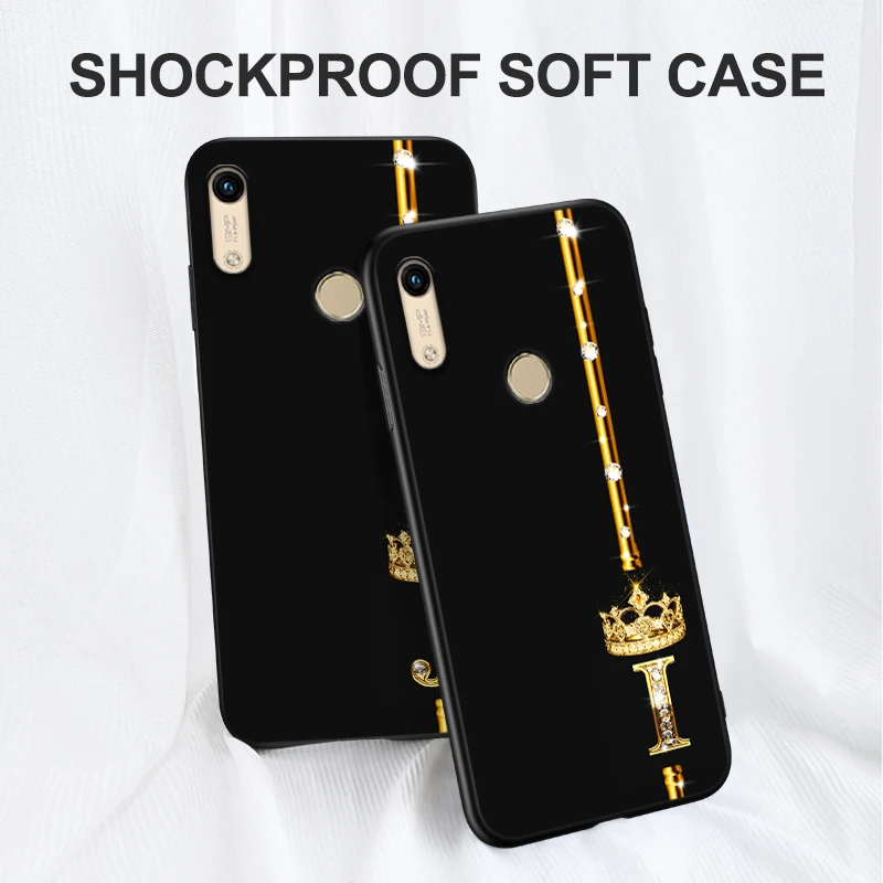 For Honor 8A Case For huawei Honor 8A prime Case Cover On Honor 8A JAT-LX1 8 A Phone Case black tpu case gold letters