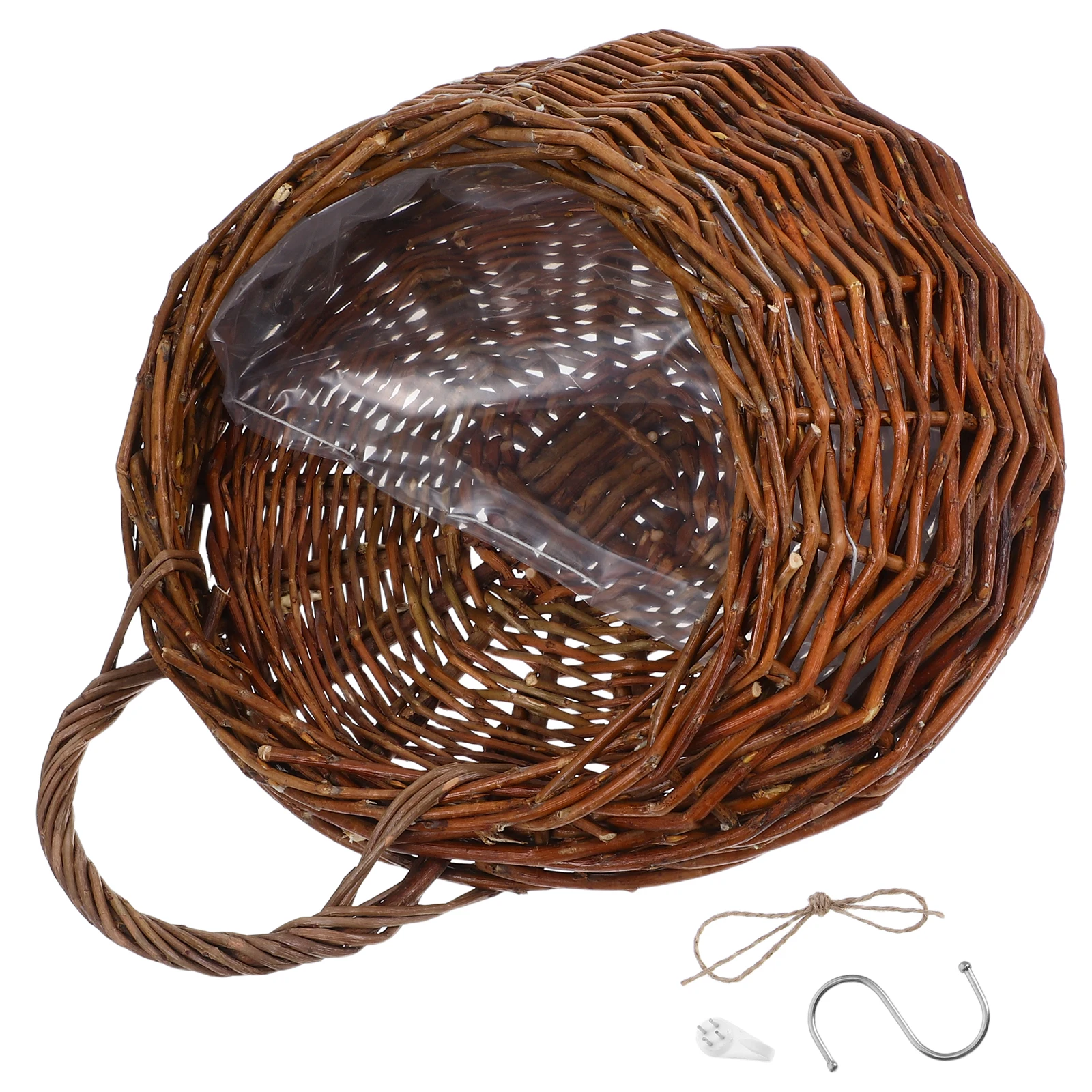 

Hanging Storage Basket Wall Vegetable Baskets Weave Flower Onion Flowers Planter Woven Decorative Rattan Spacious Storage