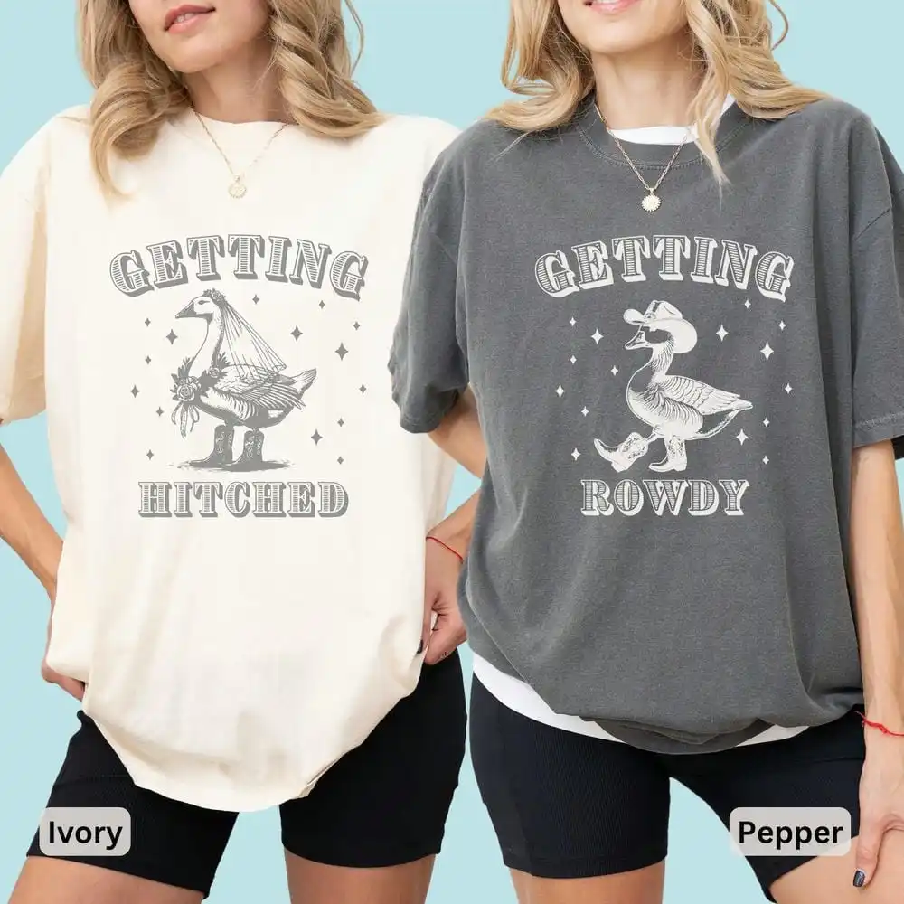 Camisetas divertidas con estampado de despedida de soltera occidental, camisetas de fiesta nupcial de vaquera a la moda de Bach, Top informal de algodón Y2K, ropa de calle de moda para uso diario