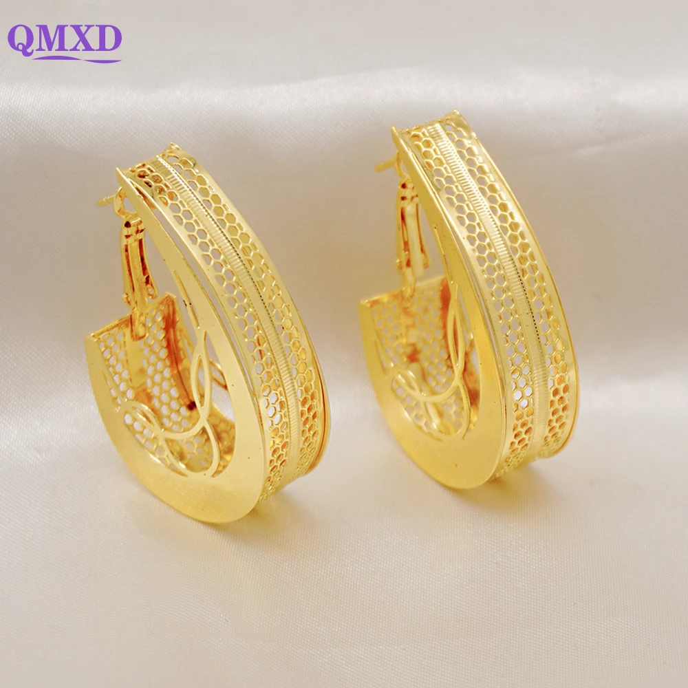 Fashion Charm Gold Color Earring Vintage Geometric Earings For African Women Unique Dangle Drop Earrings Jewelry Light Weight