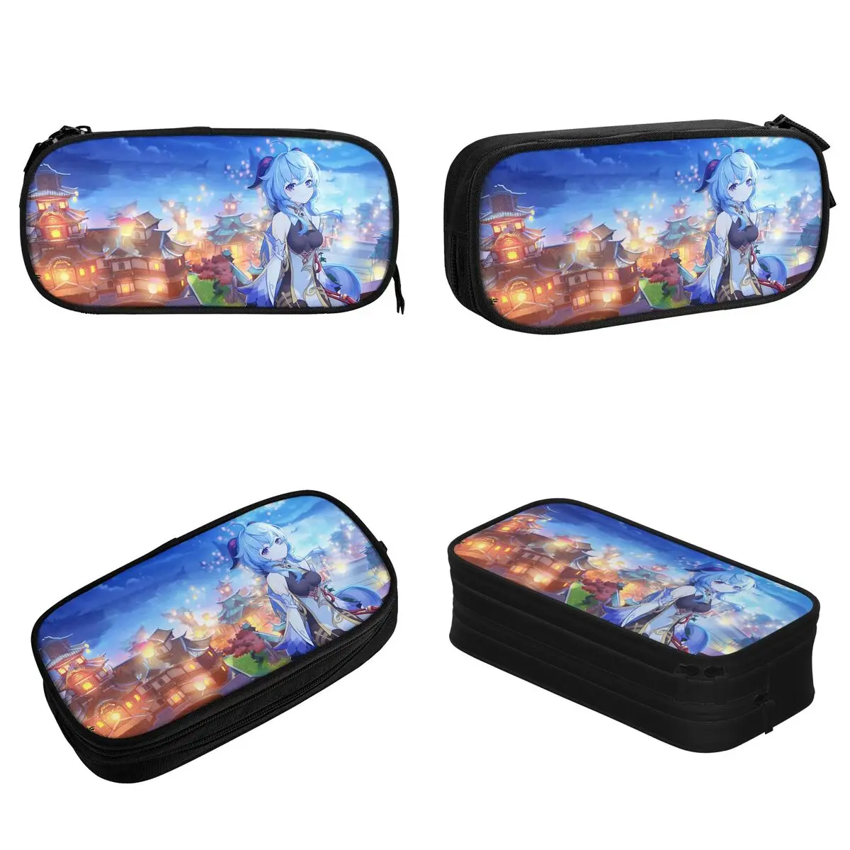 Kotak Pensil Dampak Ganyu Genshin Seksi Tempat Pena Kotak Pensil Anime untuk Tas Anak Perempuan Laki-laki Aksesori Hadiah Sekolah Siswa