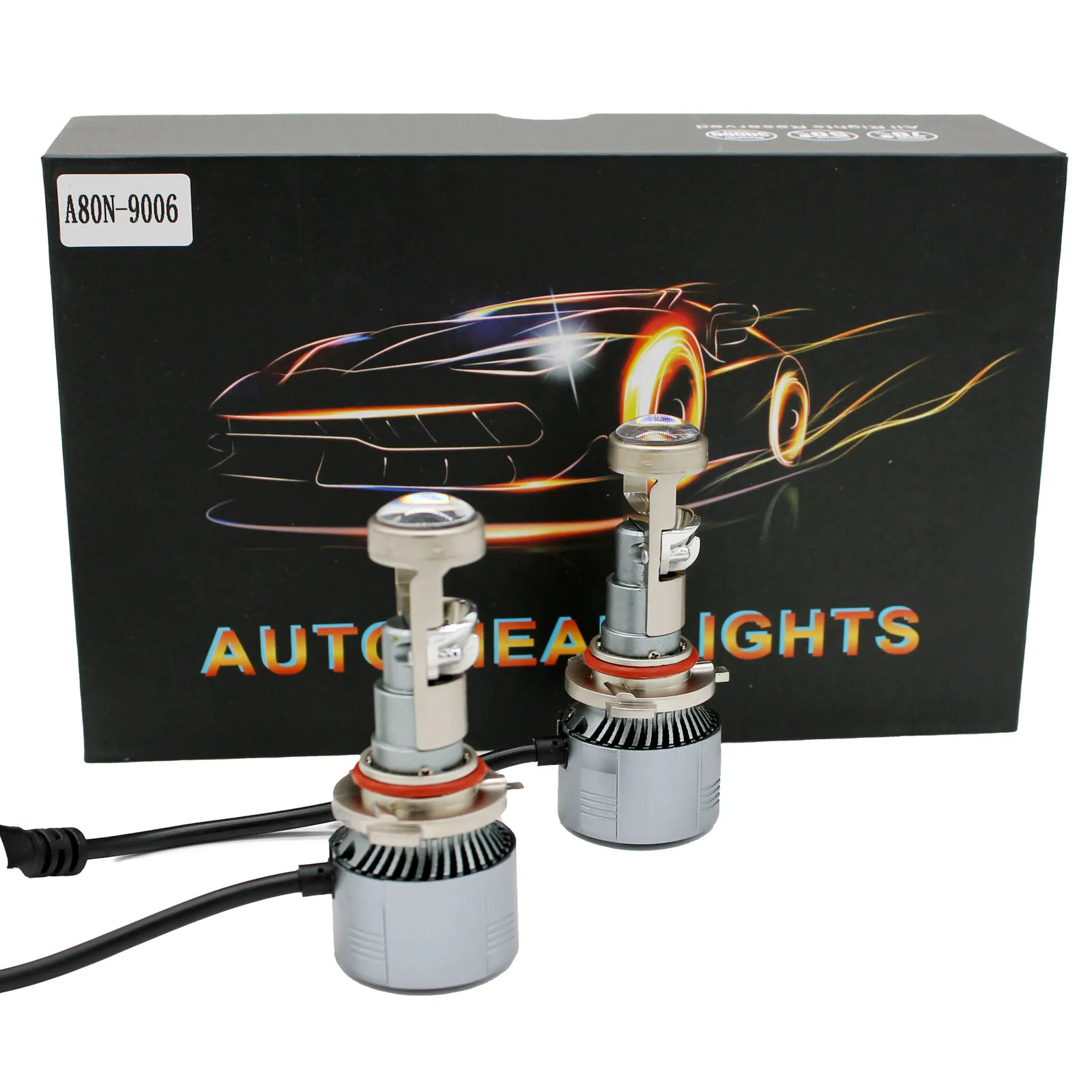 HB4 9006 HB3 9005 13000LM LED Mini Projector Headlight Combo High/Low Beam Bulbs Kit Super White Bright Lamps