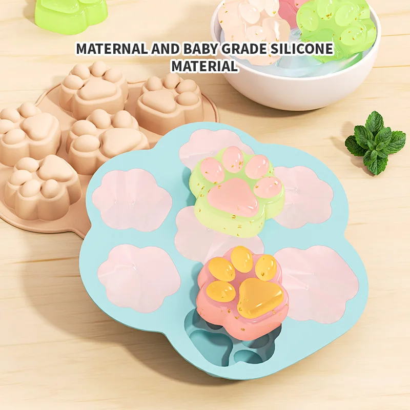 7-Cavity Paw Silicone Ice Cube Tray Chocolate Candy Dog Treat Molds Mini Cake Baking Pan DIY Jelly Pudding Mold Kitchen Gadgets view 5