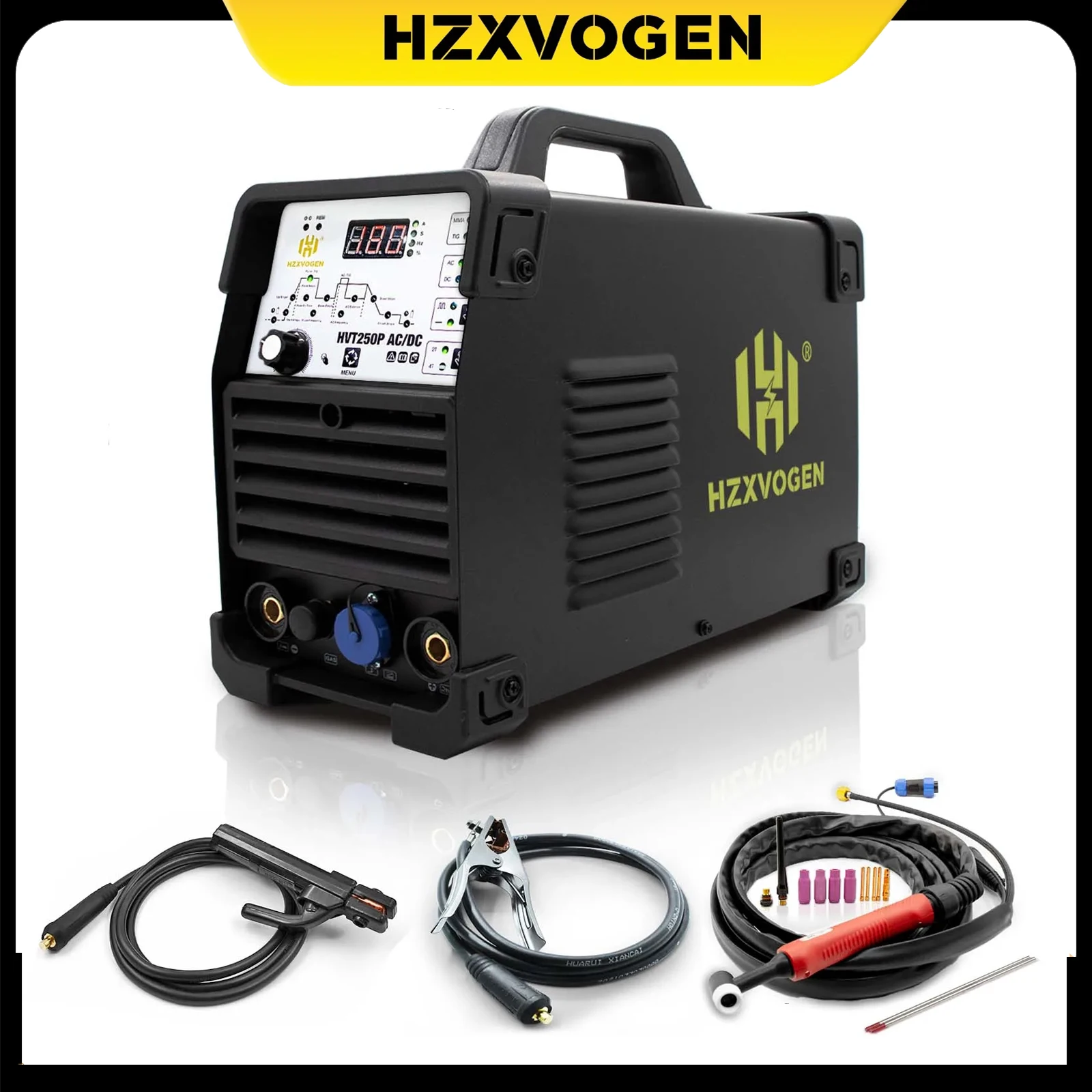 

HZXVOGEN AC/DC Aluminum Tig Welding Machine MMA ARC Stick Welder Tools 110/220V HVT250P IGBT Inverter 2T 4T Soldador With Pulse