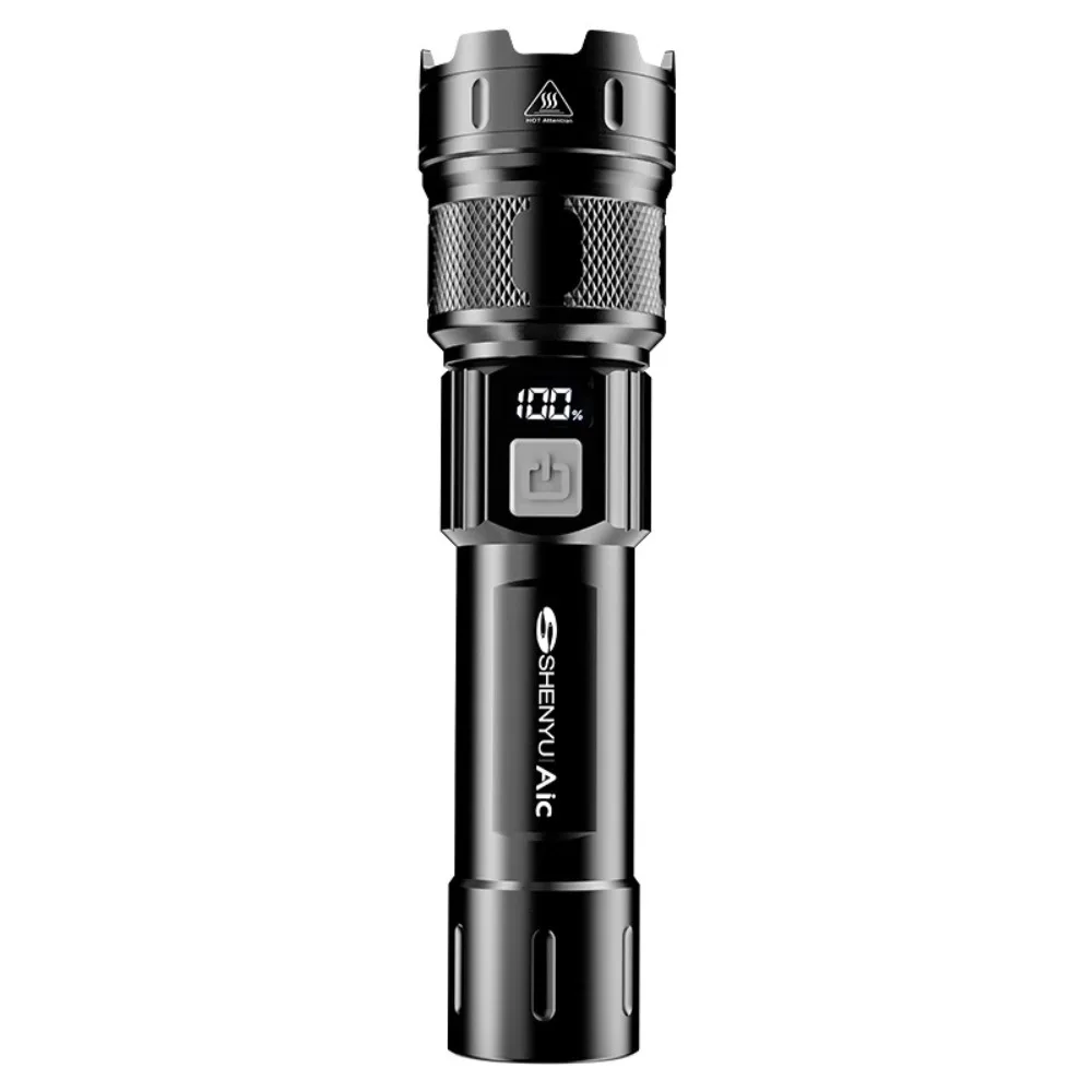 

Powerful LED Display Flashlight High Power Zoom Telescopic Zoom Torch USB Rechargeable Strong Light Camping Light Hiking