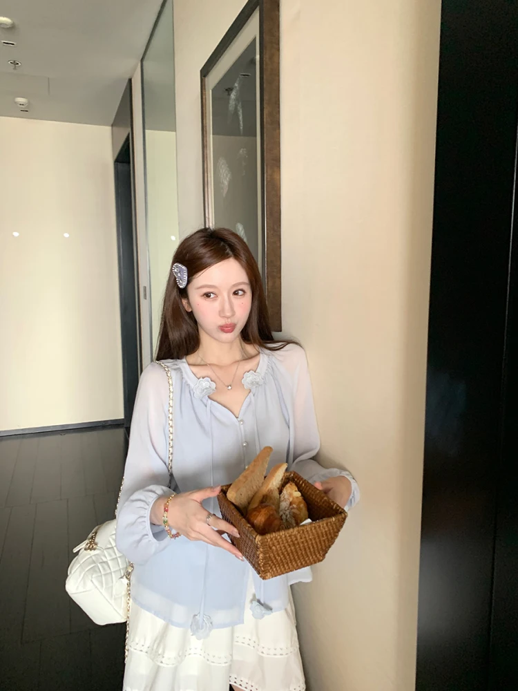 

Легкая шелковая блузка YANUOYU Sea Salt Dr с цветочным принтом, защита от солнца, свободный крой, женская летняя блузка с рукавом 3/4