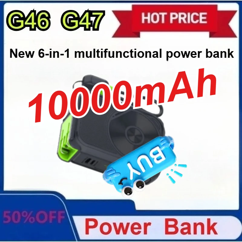 

New 6-in-1 multifunctional power bank magnetic adsorption for wireless charging 10000mAh phone holder 22.5W fast charging