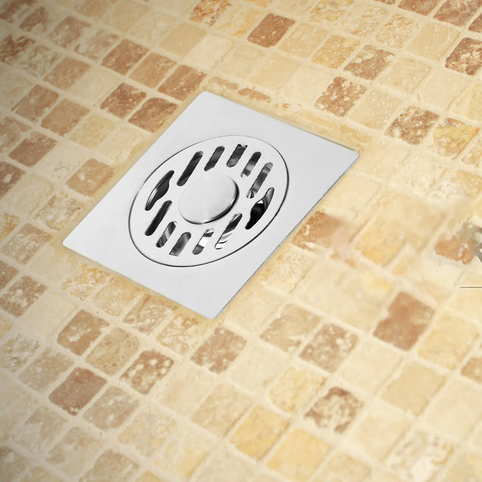 

Stainless Steel Square Floor Drain Cover Anti Smell Drain Strainer for Bathroom Shower Washing Machine Outdoor Tile Insert Grate