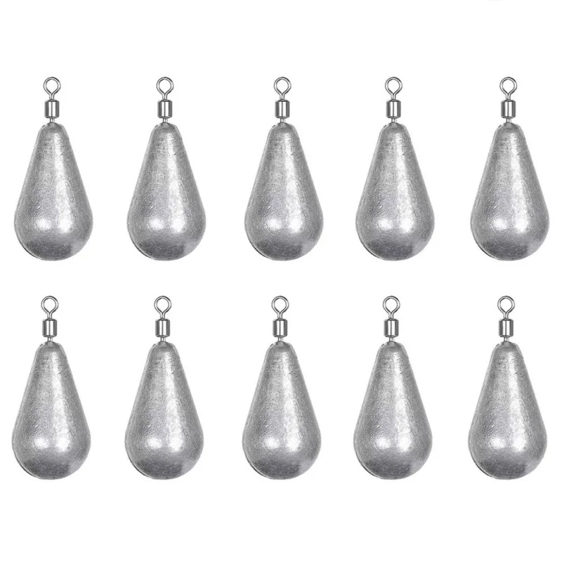 10 pcs/lot Fishing Weight Sinkers 3.5g 5g 7g 10g 14g 20g Soft Bait Sinker Bass Fishing Tackle Accessories