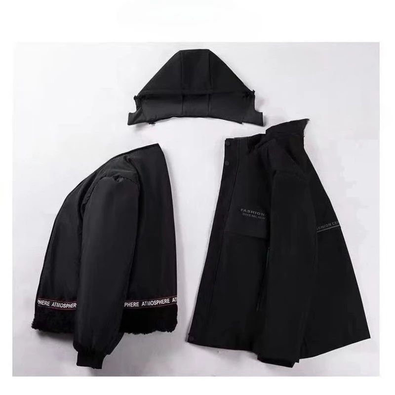 Men's Autumn Spring Top Coat Thickened Detachable New Simple Comfortable Loose Casual Design Fashion Soft Niche Versatile Skinny