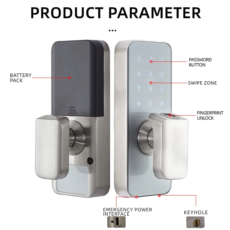 TT Lock APP Hotel Home Biometric Fingerprint Password Card TUYA APP Smart Door Lock Intelligent Digital Lock