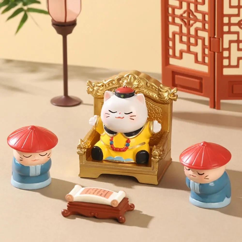 Keizer Kat Supremo Kat Ornament Grappige Miniatuur Mini Hars Pop Rijkdom Ambachten Cartoon Cartoon Kat Ornamenten