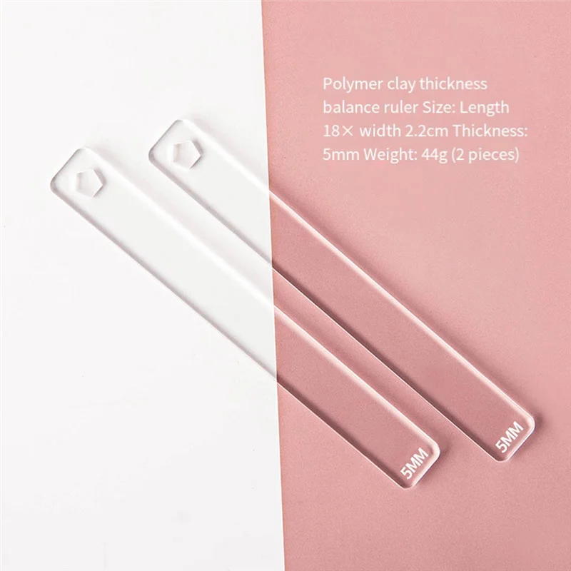 AT48-10Pc/Set Clay Ruler Acrylic Soft Pottery Polymer Clay Thickness Ruler Roller Guide Rail DIY Earrings Jewelry Making Tool