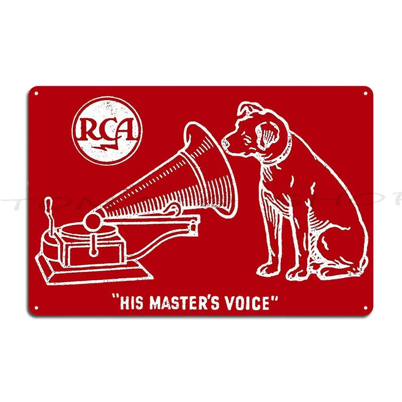 Horloge vintage rouge avec étiquette de disque 'His Master's Voice You Know It By This', plaque métallique, plaque décorative pour bar et pub, affiche en fer et étain
