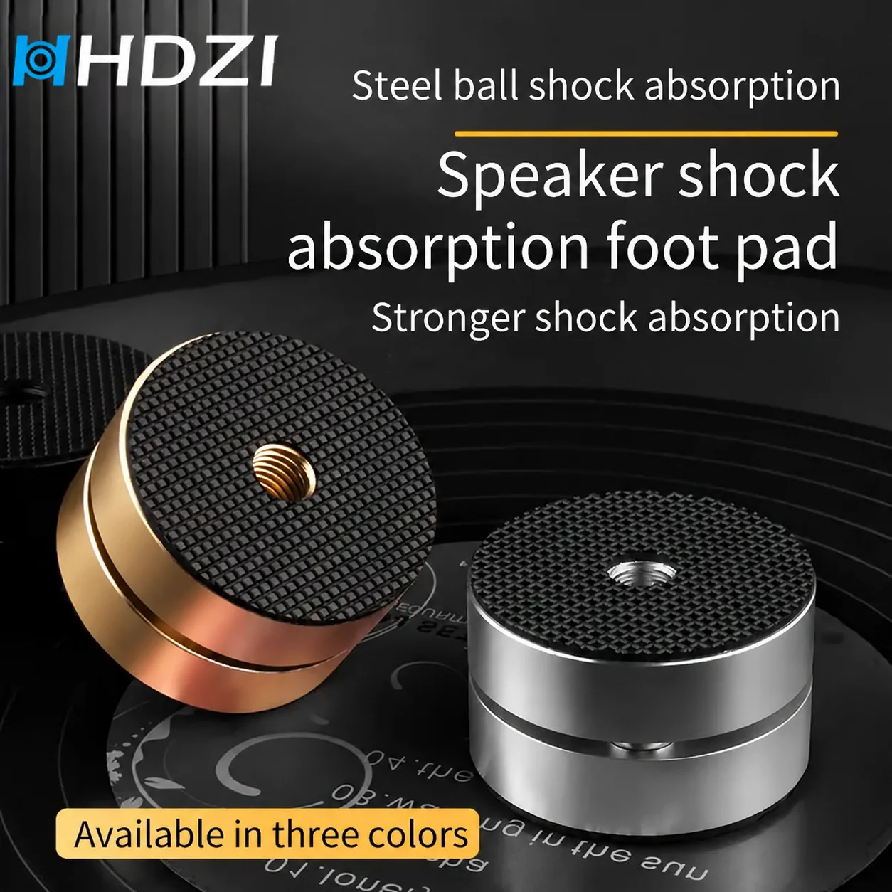 4 High-Fidelity Speaker Shock-Absorbing Foot Studs, Aluminum Alloy Steel Balls, Shock-Absorbing Foot Pads, Brackets and Foot Fix