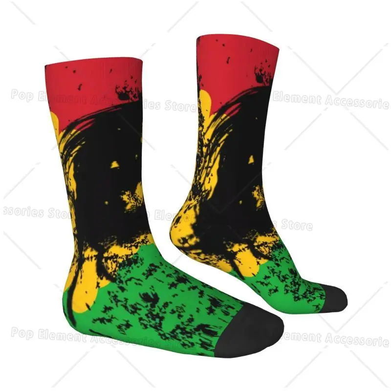 Rock Musician Bob Marley Mens Crew Socks Unisex Funny 3D Printing Jamaican Reggae Singer Dress Socks