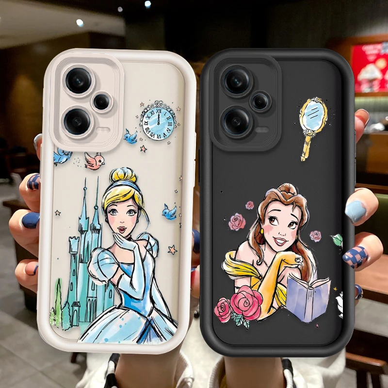 Disney Princess Belle Rapunzel For OPPO A98 94 92 78 76 74 72 58 57 54 53 Find X5 3 Pro 5G 4G Soft Eye Ladder Phone Case