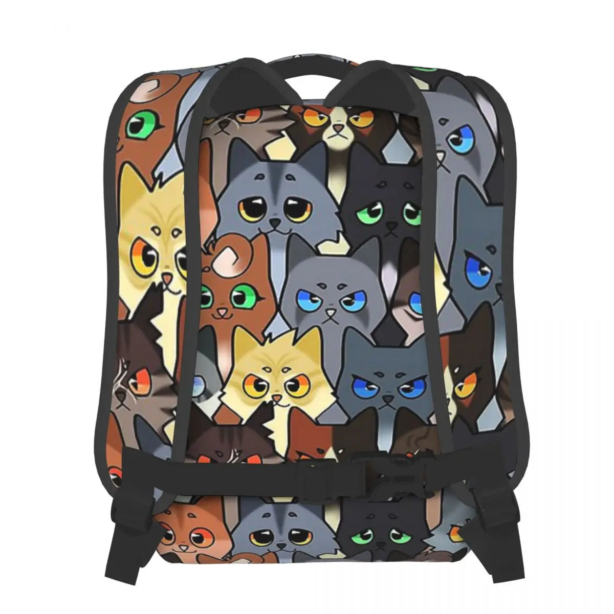 Warrior Kits mochila para niños y niñas, morral de viaje artístico para amantes de los gatos, mochila de día para adolescentes, escuela, portátil