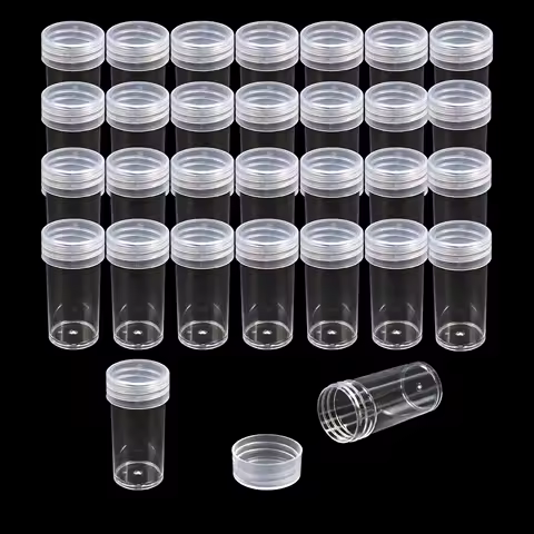 120pcsStorage Box Clear Round Mini Painting Beads Ideal for Organizing Jewelry Rhinestones Art Supplies Perfect for Small Items