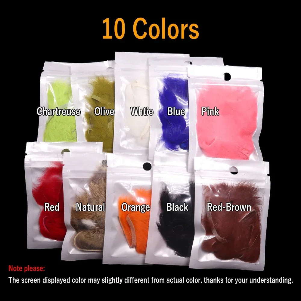 Natural Soft Rabbit Fur Hare Hair Zonker Strips for Fly Tying Material Saltwater Fishing Streamer Flies Making