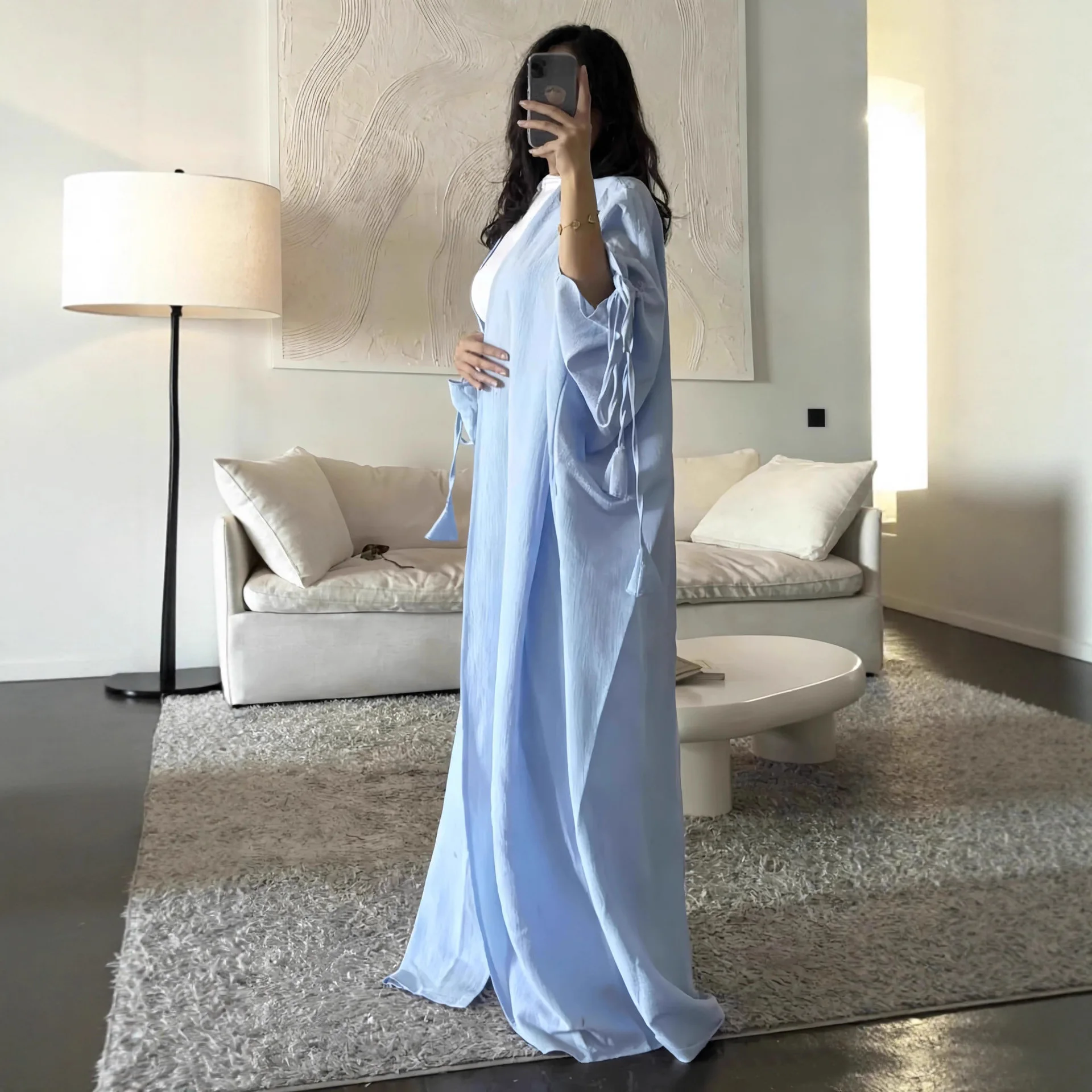 Women Dress Cardigan Robe Open Abayas Eid Muslim Modest Long Dresses Morocco Dubai Kaftan Islam Arab Ramadan Jalabiya Vestidos