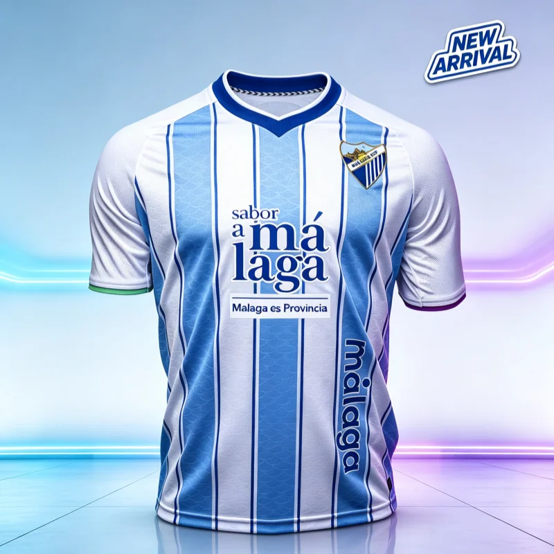 Nouvel Arrivage 26-27 Maillot de Football Style Malaga Séchage Rapide Manches Courtes Uniforme de Football Hommes Garçons Match Entraînement Stade Maillot de Supporter