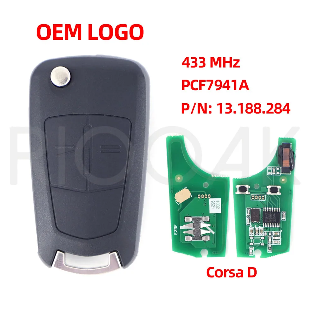 1/3/5pcs 736-743-A Remote Flip Car Key PCF7941A 46 Chip 433MHz For Opel Vauxhall Corsa D G4 Astra H