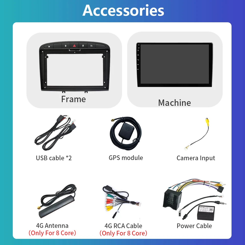 2Din Android 13 for Peugeot 308 308SW 408 2012-2020 Car Radio Multimedia Video Player Navigation GPS CarPlay Stereo autoradio 4G