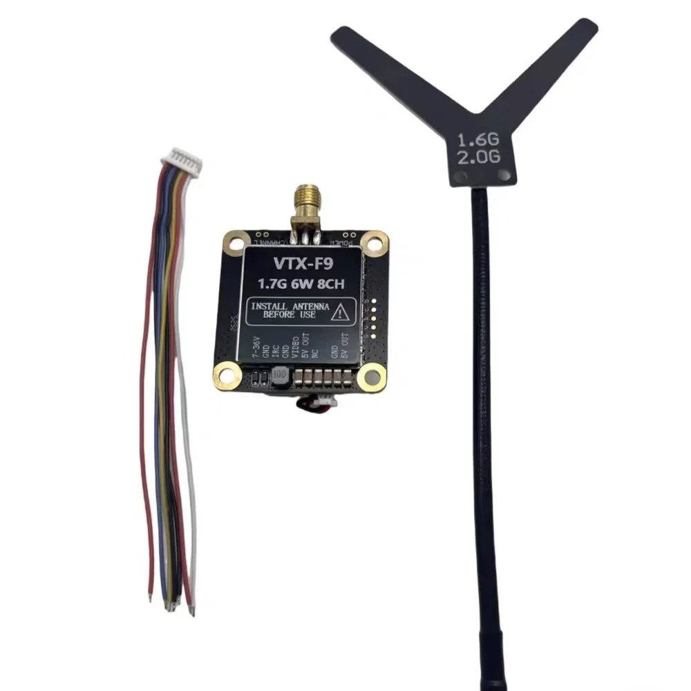 SmCp1.7G 6W FPV VTX VRX Time-travelling Machine Video Transmitter Receiver 1.7Ghz Wireless Image Transmission Monitoring