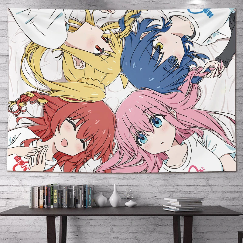 VIKAMA Bocchi the Rock Anime Tapestry Wall Hanging for Bedroom Living Room Dorm Manga Fans Aesthetic Home Decor