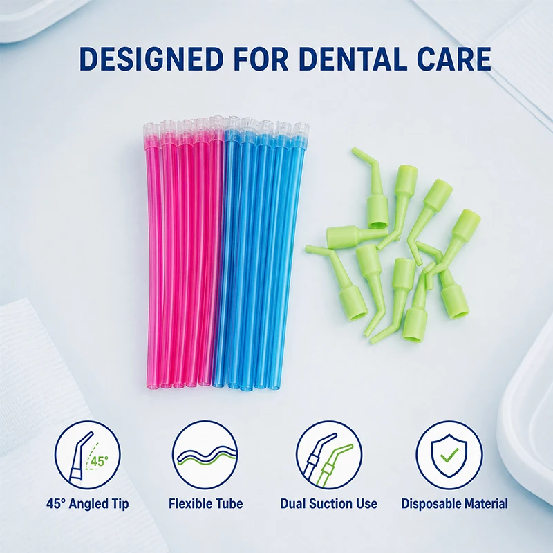 10pcs Disposable strong suction tube short head, dental suction tube short head, plastic interdental cleaning accessory
